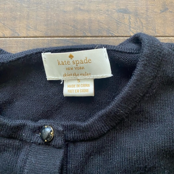 Kate Spade black sweater with Cream Ruffles - Picture 2 of 7